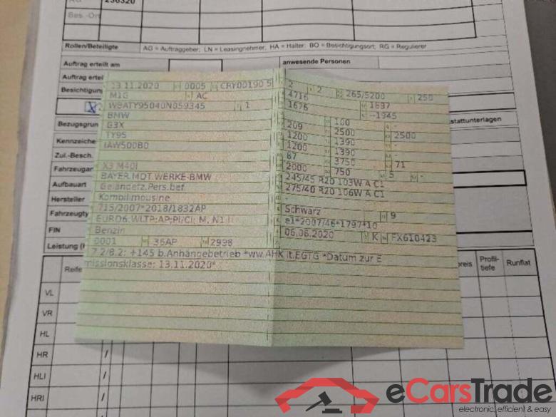 BMW Baureihe X3 (G01)(12.2017->) DE - SUV5 M40i EU6d, xDrive #4