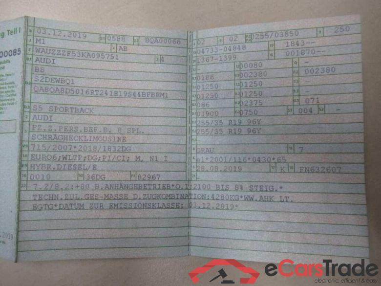 AUDI S5 Sportback (F5A)(09.2016->) DE - Kb/Cp5 3.0 TDI quattro EU #4