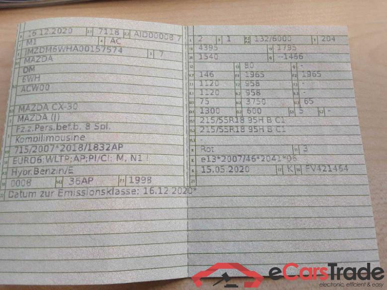 Mazda CX-30 (07.2019->) DE - SUV5 2.0 SKYACTIV-X M Hybrid EU6d, Selection 2WD, 2019 - 2021 #2