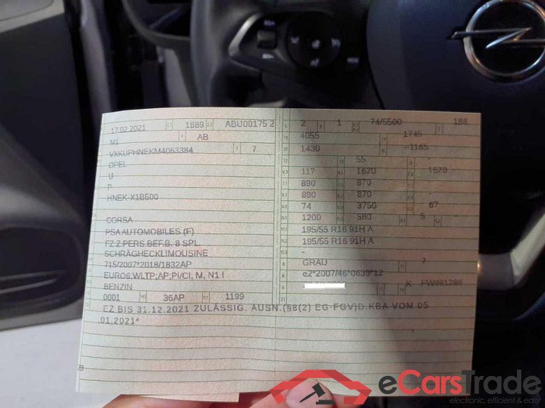 Opel Corsa F (2019->) DE - LimS5 1.2 Turbo EU6d, Edition (EURO 6d), 2019 - 2023 #6