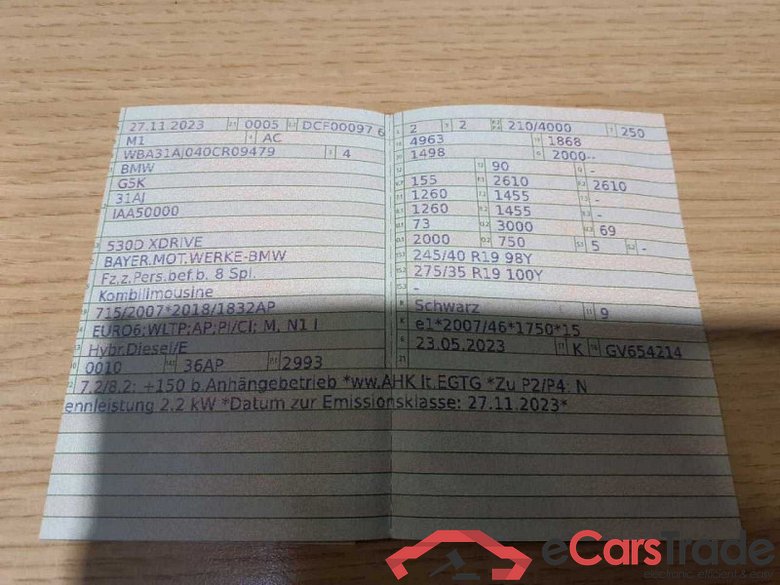 BMW 5 Touring (G31)(2017->) DE - Kb5 530 d Mild-Hybrid EU6d, xDrive M Sport (EURO 6d), (Facelift) 2020 - 202 #3
