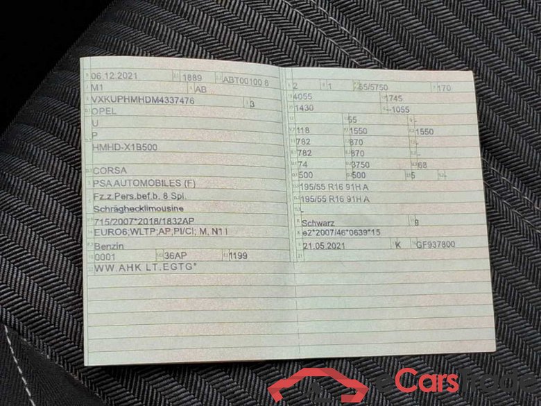 Opel Corsa F (2019->) DE - LimS5 1.2 EU6d, Edition (EURO 6d), 2019 - 2023 #6
